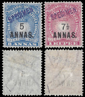 British East Africa 1894 5A & 7½a Specimens F/M - Kenya, Uganda & Tanganyika