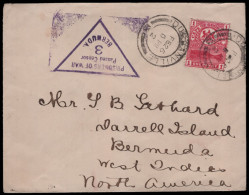 Bermuda 1902 POW Superb Numbered 3 Triangular Censor Mark, Rare - Bermuda