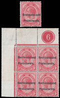 Bechuanaland Revenues 1922 SA KGV 1d Ovpt Plate Block, Varieties - Autres & Non Classés