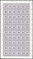 Bechuanaland Postage Due 1961 2c On 2d Complete Pane With Flaws - Autres & Non Classés