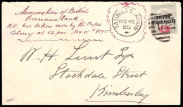 Bechuanaland 1895 Last Day Of Use BB Franking From Taungs - Autres & Non Classés