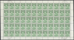 Basutoland 1938 KGVI Â½d Green Full Sheet CTO Mafeteng - Andere & Zonder Classificatie