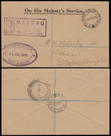 Basutoland 1935 Official Mail Maseru To Swaziland - Otros & Sin Clasificación