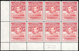 Basutoland 1938 KGVI 1d Flaw In "1" In Block Of Eight - Other & Unclassified