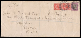 Basutoland 1927 Double Rate Registered To Nigeria Via London - Andere & Zonder Classificatie