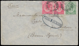 Basutoland 1915 Censored Cover Mohaleshoek To France - Other & Unclassified