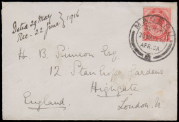 Basutoland 1916 Maseru To England, SA 1d  - Altri & Non Classificati