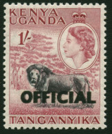 KUT Officials 1959 QEII 1/- Overprint Double VF/M  - Kenya, Uganda & Tanganyika