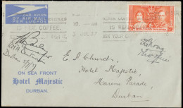 KUT 1937 Pilot Signed Flight Cover - Kenya, Ouganda & Tanganyika