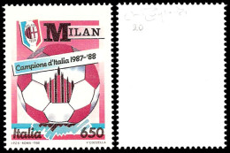 ITALY 1988 MILAN FOOTBALL "MILAN AZZURRO" RARITY - Airmail