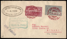 Italy 1926 Turin - Trieste Airmail, Stage Venice To Milan - Poste Aérienne