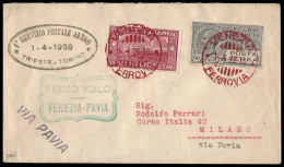 Italy 1926 Turin - Trieste Airmail, Stage Venice To Milan - Posta Aerea