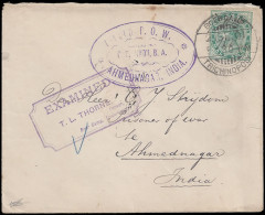 India 1901 Intercamp Ahmednagar / Trichinopoly Cover - Sonstige & Ohne Zuordnung