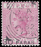 Cyprus 1882 30pa Provisional In Use Only 17 Days, VF/U - Zypern (...-1960)