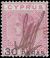 Cyprus 1882 30pa Provisional In Use Only 17 Days, Accounting Use - Cyprus (...-1960)