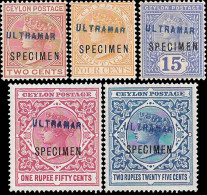 Ceylon 1899 QV Specimens With Ultramar, Rare - Ceylon (...-1947)