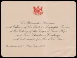 Cape Of Good Hope 1900 Postmaster General's Xmas Card - Cap De Bonne Espérance (1853-1904)