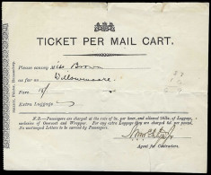 Cape Of Good Hope 1900 Mail Cart Ticket Humansdorp To Willowmore - Cap De Bonne Espérance (1853-1904)