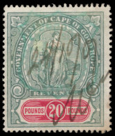 Cape Of Good Hope 1898 Â£20 Hope Standing Top Value VF/U, Rarity! - Kap Der Guten Hoffnung (1853-1904)