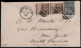 Cape Of Good Hope 1893 Molteno BONC 530 Letter To USA - Cap De Bonne Espérance (1853-1904)