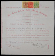 Cape Of Good Hope 1889 Share Certificate Great Britain Gold - Kap Der Guten Hoffnung (1853-1904)