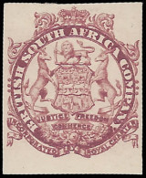 Rhodesia 1896 Large Arms Imperf Vignette Plate Proof, Brown - Altri & Non Classificati