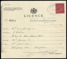 Orange River Colony Revenue 1910 KEVII Â£10 On Billiard Licence - Orange Free State (1868-1909)