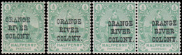 Orange River Colony 1900 Â½d Overprint Varieties Group - Oranje-Freistaat (1868-1909)