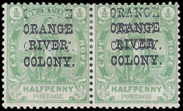 Orange River Colony 1900 ½d Overprint Double Pair - Orange Free State (1868-1909)