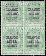 Orange River Colony 1900 ½d Overprint Double Block - État Libre D'Orange (1868-1909)