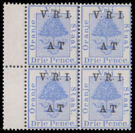 Orange Free State Telegraphs 1900 3d Block Of Four VF/M  - Oranje Vrijstaat (1868-1909)
