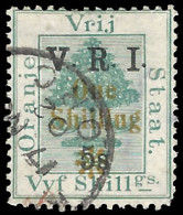Orange Free State 1902 VRI SG138 1/- On 5/- Thick V Used - Oranje Vrijstaat (1868-1909)