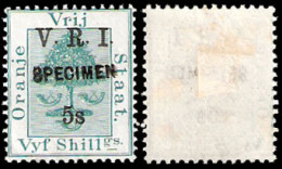 Orange Free State 1900 VRI SG132 5/- Handstamped Specimen F/M - État Libre D'Orange (1868-1909)