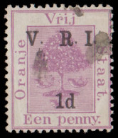 Orange Free State 1900 VRI SG113 1d Space Between "V" & "R" VF/U - Oranje Vrijstaat (1868-1909)