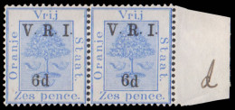 Orange Free State 1900 VRI SG120 6d Dropped "D" In "6d " In Pair - Oranje Vrijstaat (1868-1909)