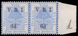 Orange Free State 1900 VRI SG120 6d Dropped "D" In "6d " In Pair - Stato Libero Dell'Orange (1868-1909)