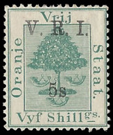 Orange Free State 1900 VRI SG111 5/- Light "V" In Ovpt - Estado Libre De Orange (1868-1909)