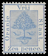 Orange Free State 1897 6d Blue Without VRI Ovpt, Unissued - Oranje-Freistaat (1868-1909)