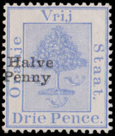 Orange Free State 1896 Halve Penny On 3d Misplaced Ovpt, Etc - Oranje-Freistaat (1868-1909)