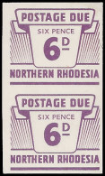 Northern Rhodesia Postage Dues 1963 6d Imperf Pair, Rare - Northern Rhodesia (...-1963)