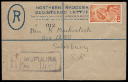 Northern Rhodesia 1938 KGVI Registered Letter From Mufulira - Nordrhodesien (...-1963)