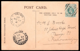 Natal 1907 Lilienthal POA 23 On Card To Pietermaritzburg - Natal (1857-1909)