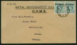 Natal 1905 Railways Official Stamp On Cover - Natal (1857-1909)