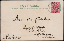 Natal 1905 Bowkers POA 119 On Card To Australia - Natal (1857-1909)