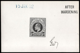 Natal 1902 KEVII Â½d Postage Revenue Die Proof AH 15 JAN - Natal (1857-1909)