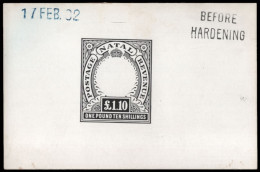 Natal 1902 KEVII Â£1.10 Die Proof BH, Rare High Value - Natal (1857-1909)