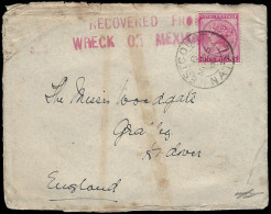 Natal 1900 Rare Mexican Wreck Salvaged Letter - Natal (1857-1909)