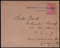 Natal 1900 Ladysmith Siege Cover Feb 27 Day Before Siege End - Natal (1857-1909)