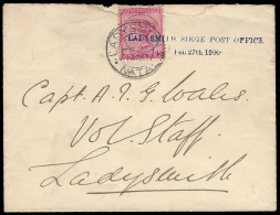 Natal 1900 Ladysmith Siege Cover Day Before Siege Lifted - Natal (1857-1909)