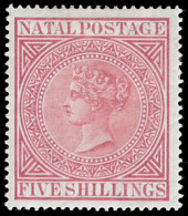 Natal 1899 QV 5/- Carmine VF/M - Natal (1857-1909)